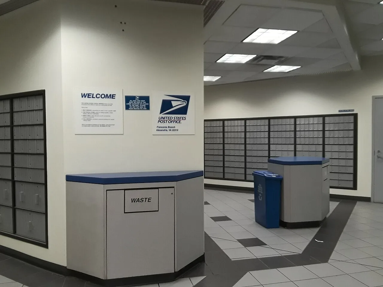 Interior of the Rose Hill post office at night 4