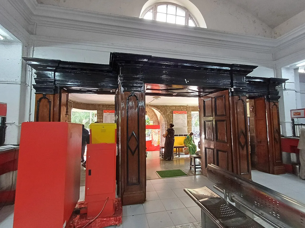 Closeup of interior of entrance to General Post Office, Pune